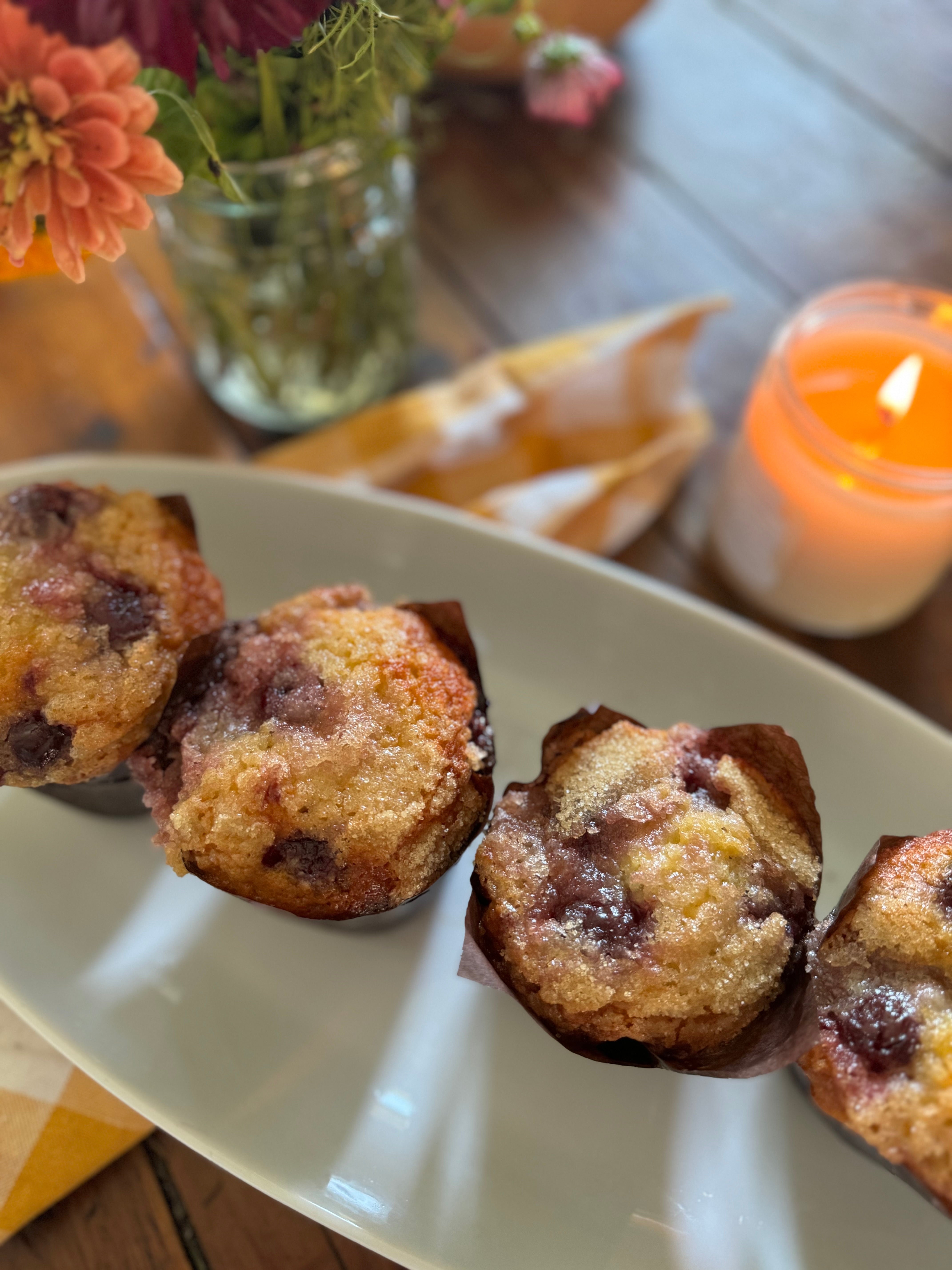 The Famous Almond Cherry Muffins from Our Flower Farm